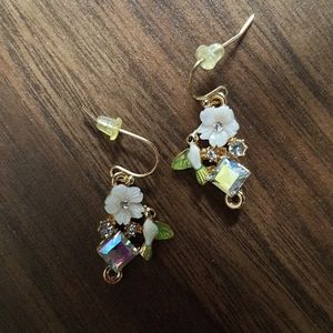 Floral Hummingbird Earrings